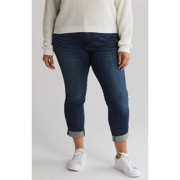 Kut From The Kloth Jeans 22W Blue Straight Katy High Rise Boyfriend Dark Wash - Picture 1 of 16